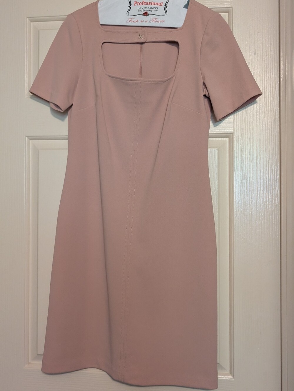 Tommy Hilfiger Blush Pink Square-Neck Midi Dress